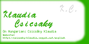 klaudia csicsaky business card